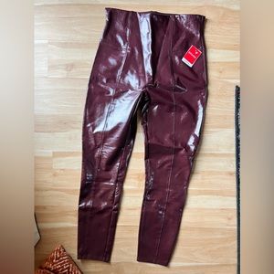 Spanx faux leather Pants Maroon